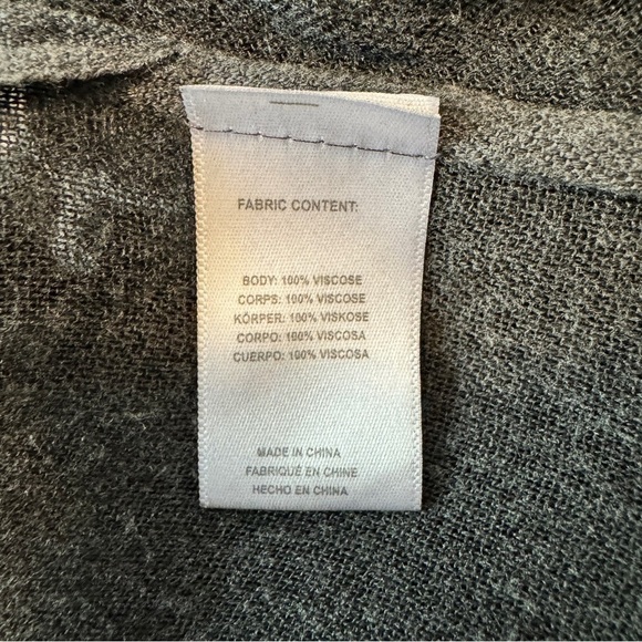 Free People One Size Gray Wrap Ruana Shawl Cardigan ~ Minimalist Lagenlook - Picture 6 of 6